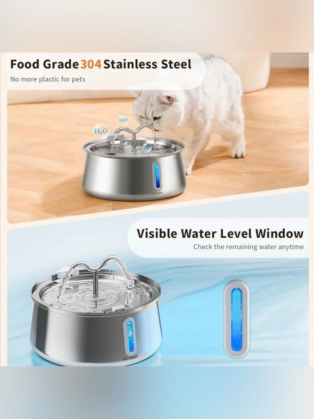🐶🐱🐾💧 Stainless Steel Pet Water Fountain – 135oz / 4L